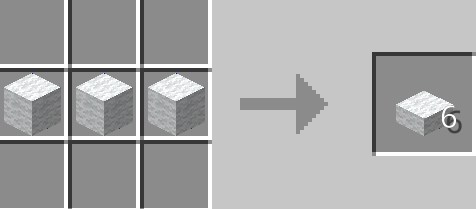 マイクラの作業台に羊毛を横一列に3個並べて羊毛のハーフブロックを作るレシピ