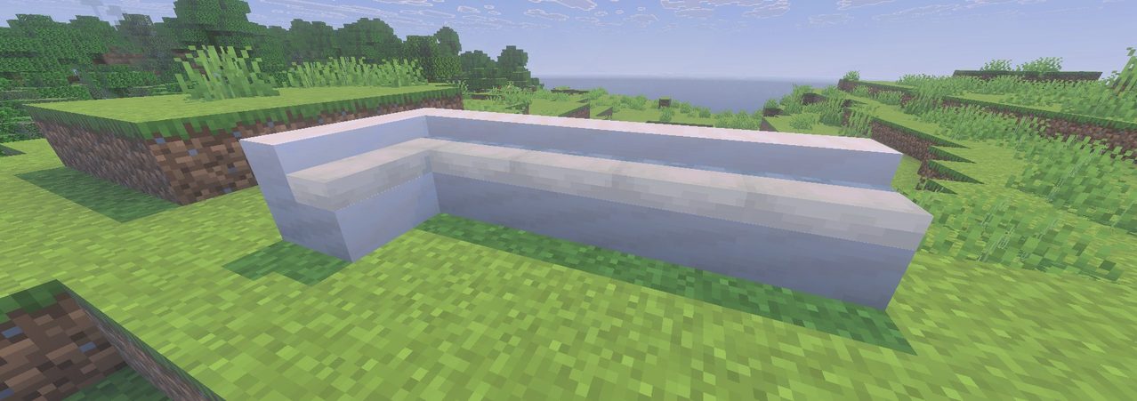 マイクラで階段とクッションを組み合わせて作ったソファ