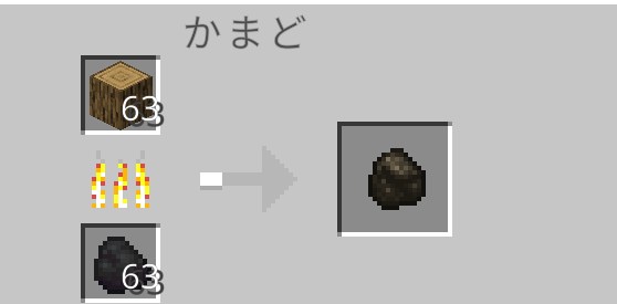 マイクラの木炭の作り方(かまどで原木を焼く)
