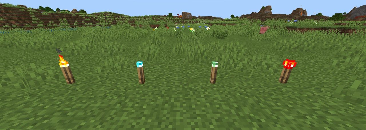 マイクラのたいまつの種類(たいまつ・銅の松明・魂の松明・レッドストーントーチ)