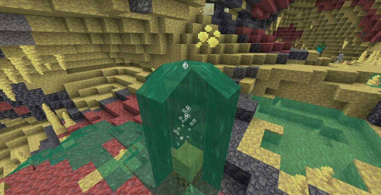 マイクラの強力な硫黄で作った間欠泉