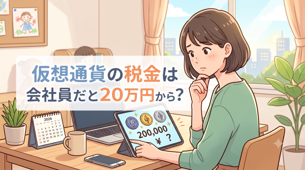 仮想通貨の税金は会社員だと20万円から